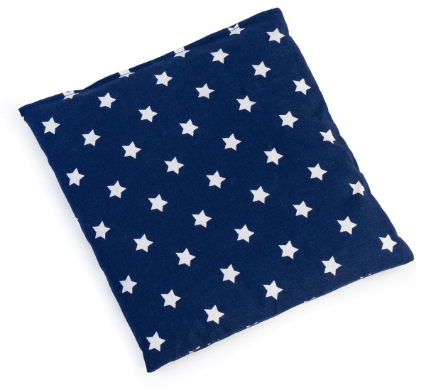 kleines Körnerkissen Sterne-blau 24x24cm