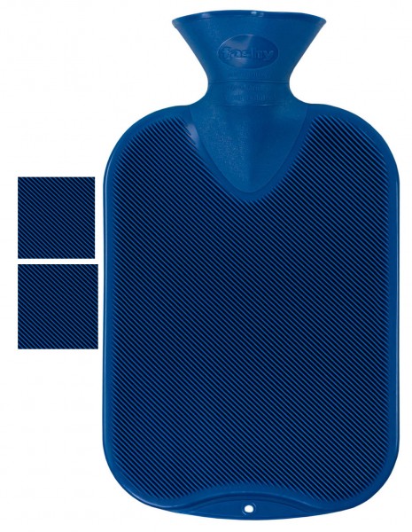 Wärmflaschen Doppellamelle blau