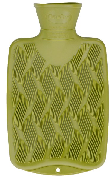 Wärmflasche 0.8l Wellendekor kiwi (grün)
